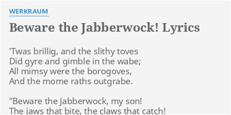 beware the jabberwocky song