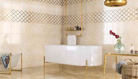 Beyaz Gold Banyo Fayans Modelleri Banyo
