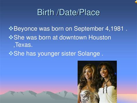 beyonce birth date and place
