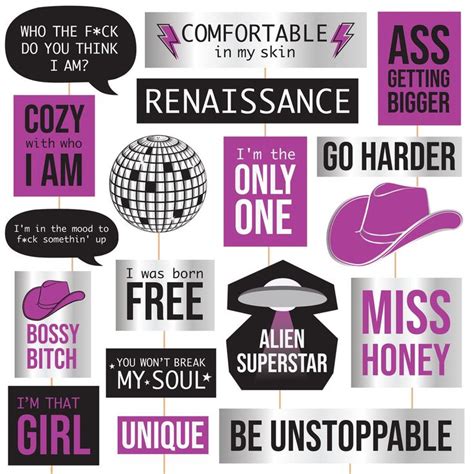 Beyonce Printable Photobooth Props