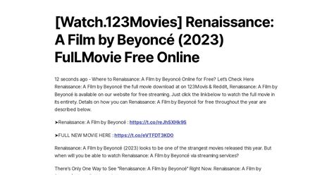 beyonce renaissance movie 123movies free