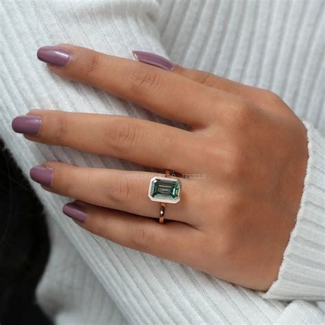 Bezel Cut Emerald Ring