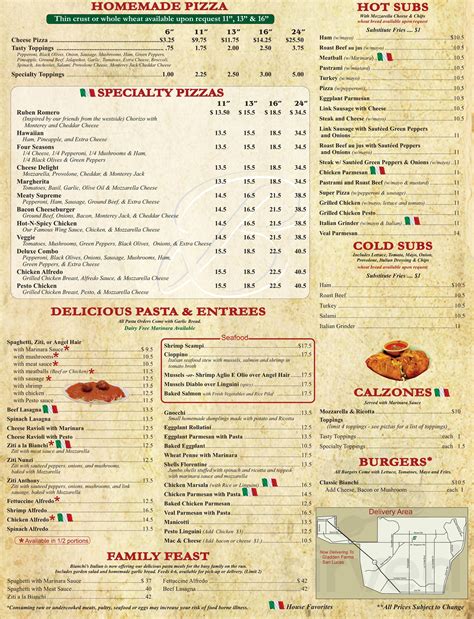 bianchi's tucson menu