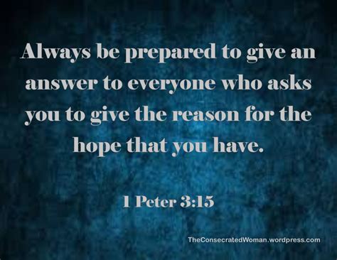 bible always be ready to give an answer