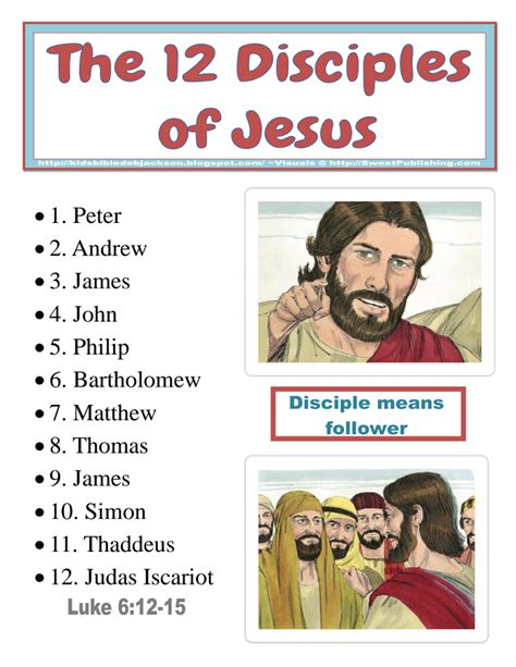 bible fun for kids the 12 disciples of jesus