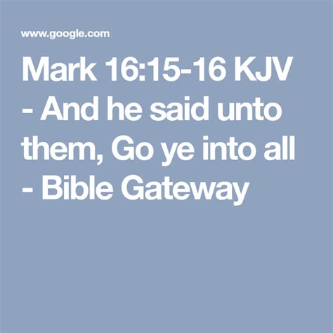 bible gateway kjv mark