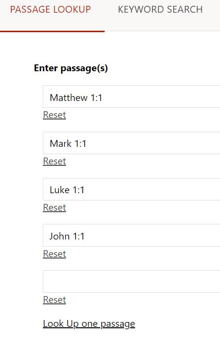 bible gateway passage lookup message