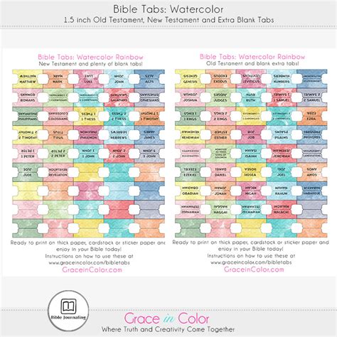 Bible Index Tabs Printable