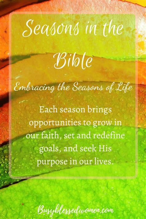 bible lesson on seasons of life
