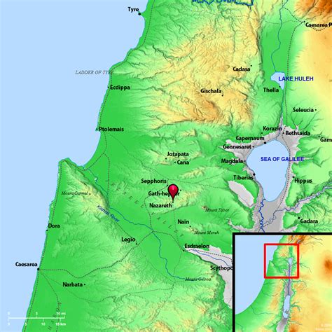 bible map of nazareth