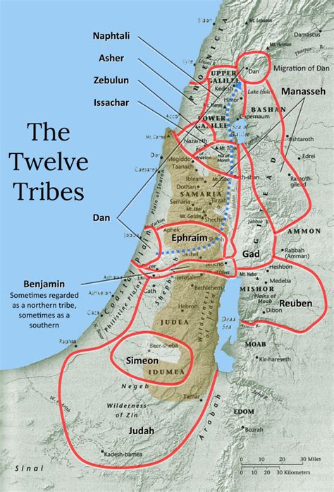 bible map of the twelve tribes