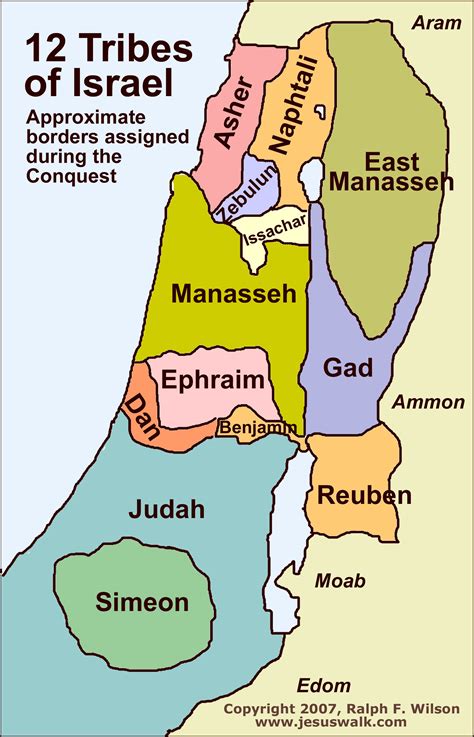 bible map of the twelve tribes of israel