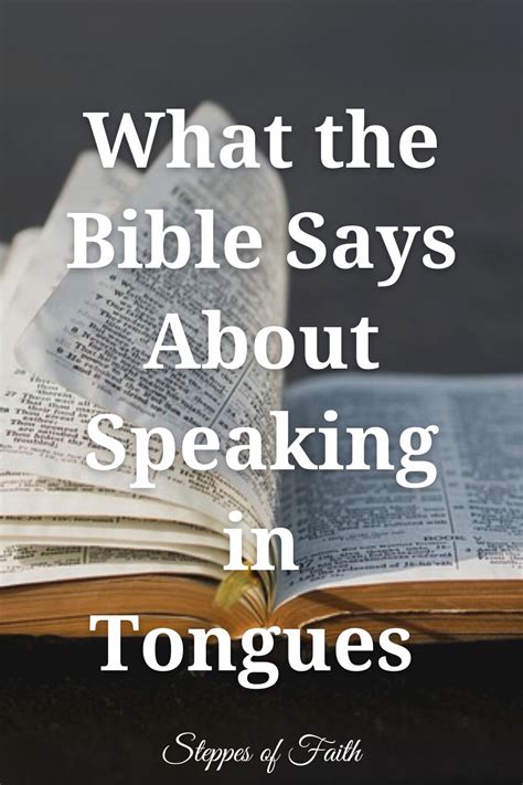 bible says about speaking in tongues