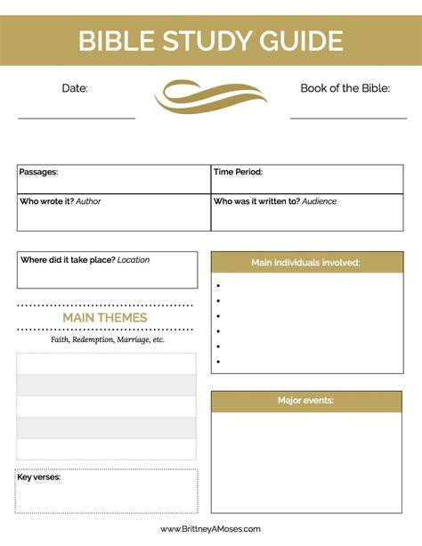Bible Study Guide Printable Free