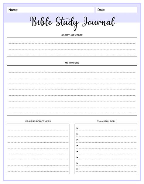 Bible Study Journal Printables