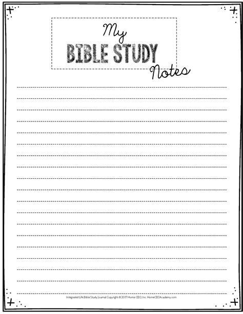 Bible Study Notebook Printables