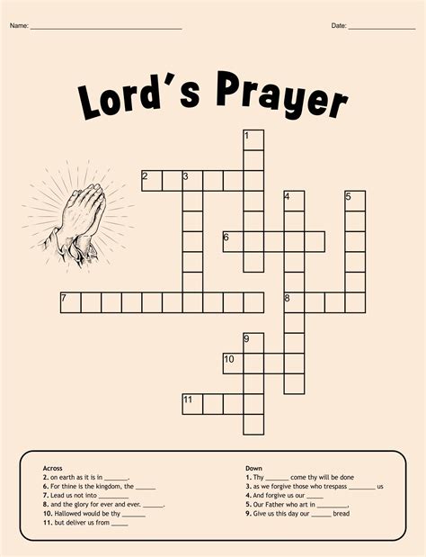 biblical prayer crossword clue