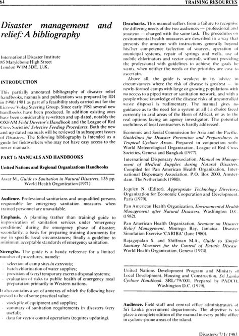 The Best Bibliography For Disaster Management Trending