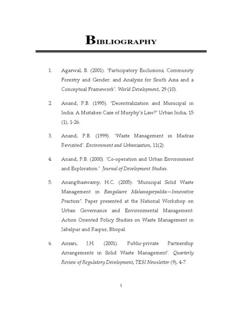 Currently - Bibliography Of Waste Management