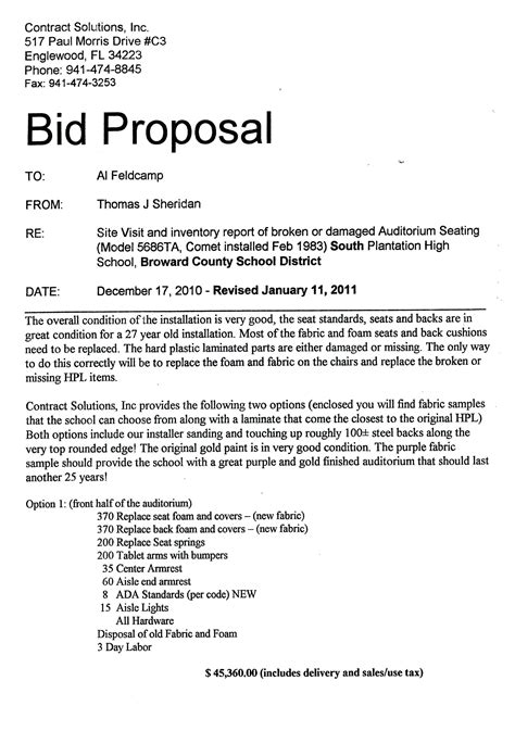 Bid Proposal in Word and Pdf formats page 2 of 7