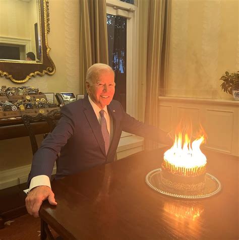 biden birthday cake fire