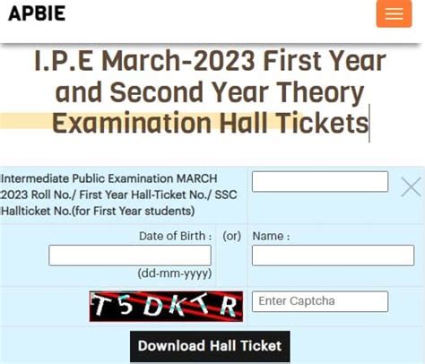 bie.ap.gov.in 2023 hall ticket