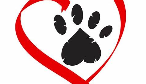 Dog Paws Heart Shaped Decal With 3 Paws - Pet Dog Footprint Heart