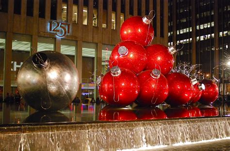 NYC ♥ NYC Giant Christmas Ornaments at 1251 Sixth Avenue