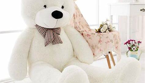 Giant White Teddy Bear 42 inch Soft Teddybear Made in USA America - Big