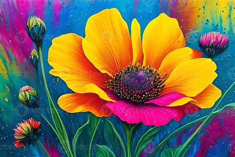 Big Abstract Flower Art