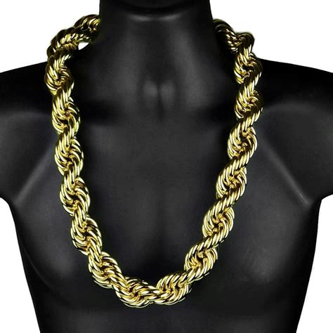 big gold rope chain fake