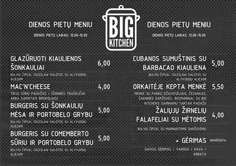 Big Kitchen Menu