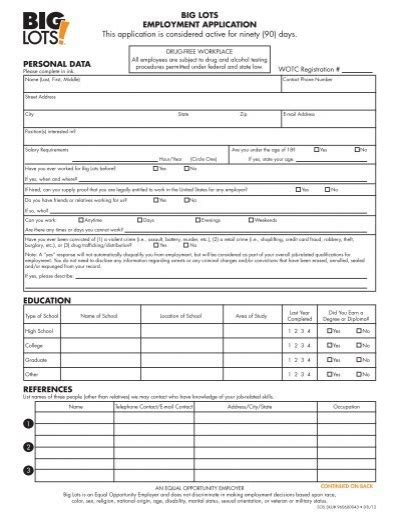 Free Printable Wingstop Job Application Form Page 2