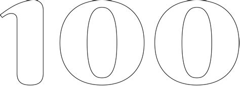 Big Number 100 Stencil Printable