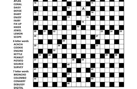 Big Printable Gridfor Crossword