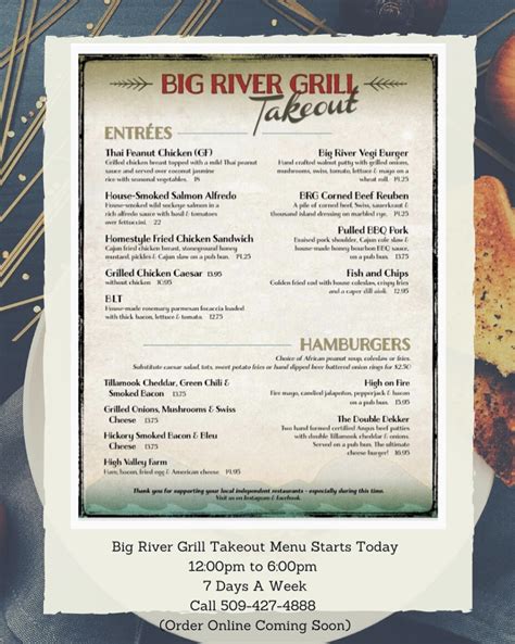 big river grille chattanooga dinner menu