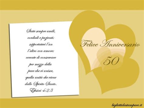 biglietto auguri 50 anni di matrimonio da stampare