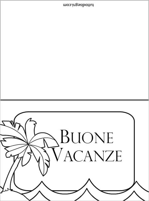 biglietto buone vacanze da colorare