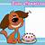 biglietto di compleanno cane con torta
