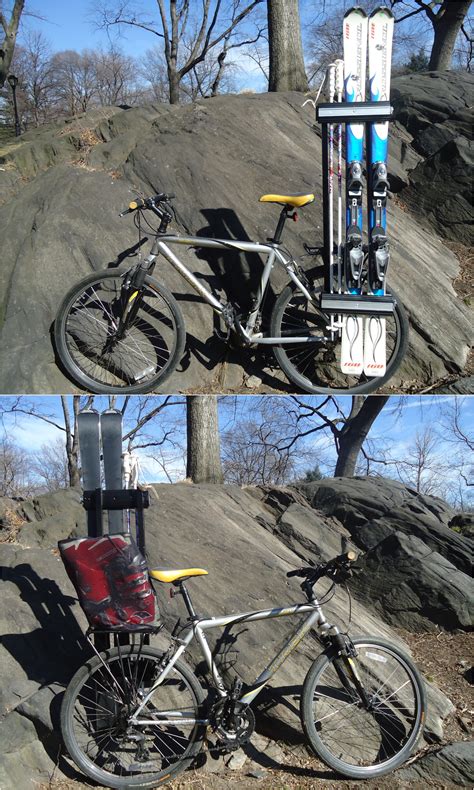 I made a ski rack for my mountain bike myog