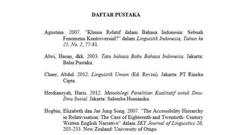 Penulisan Daftar Pustaka Yang Benar Untuk Data Buku Tersebut Adalah