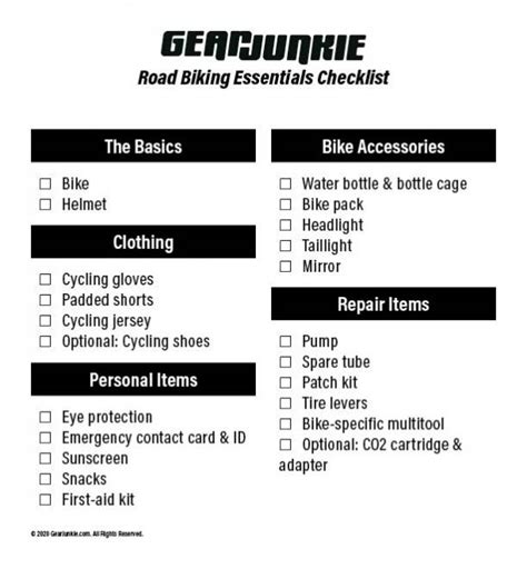 biking checklist
