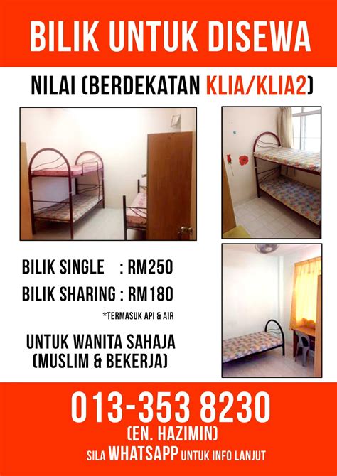 Find Room For Rent/Homestay For Rent Bilik sewa Perempuan Single, Nilai