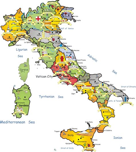Landkarte Italien (Reliefkarte) Karten und Stadtpläne