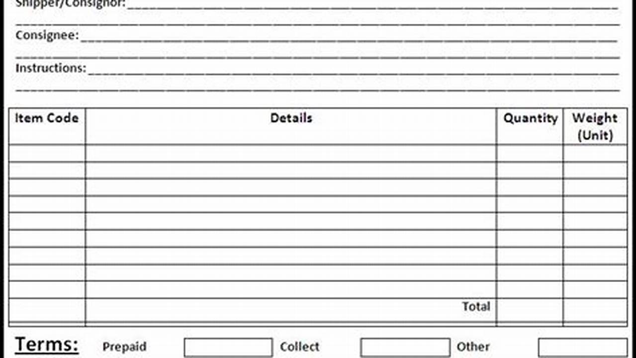 Unveiling Insights: Master Bill of Lading Excel Format