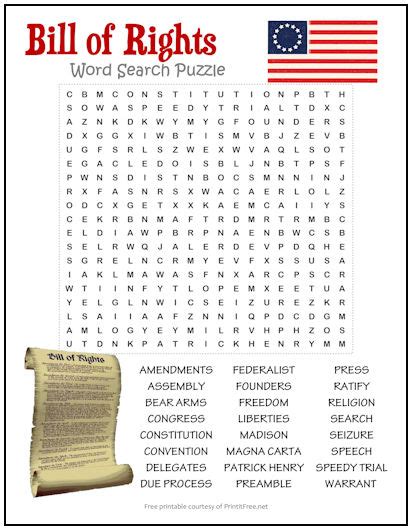 US CONSTITUTION Word Search WordMint