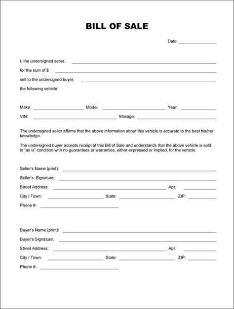 Bill Of Sale Form Printable Free: All You Need To Know