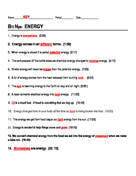 bill nye energy worksheet video