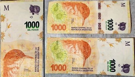 billete de 1000 pesos argentinos con error