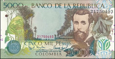 billete de 5000 pesos colombianos